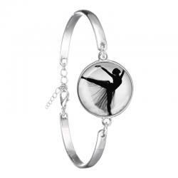 silver bracelet with ballerina medallion