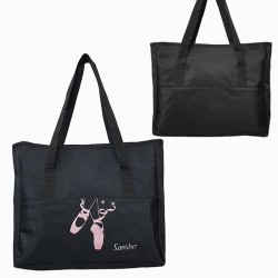 schwarze Ballerina-Handtasche, Einkaufstasche Sansha