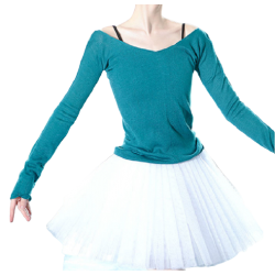 ballet sweater teal warm-up