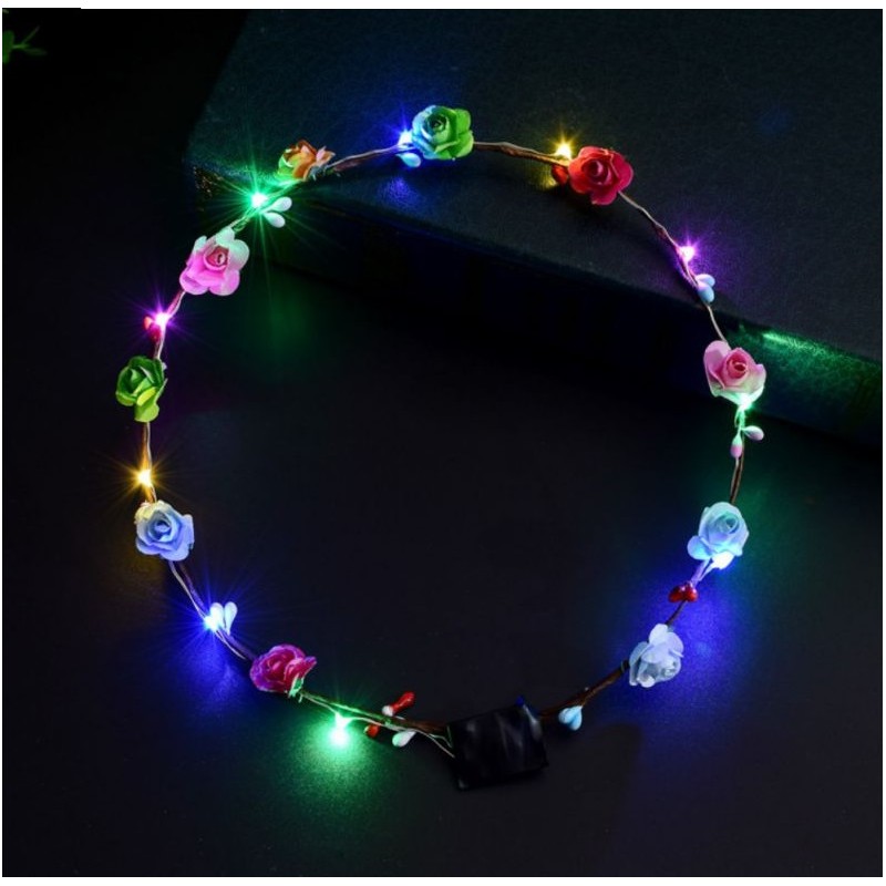 garland crown roses with led