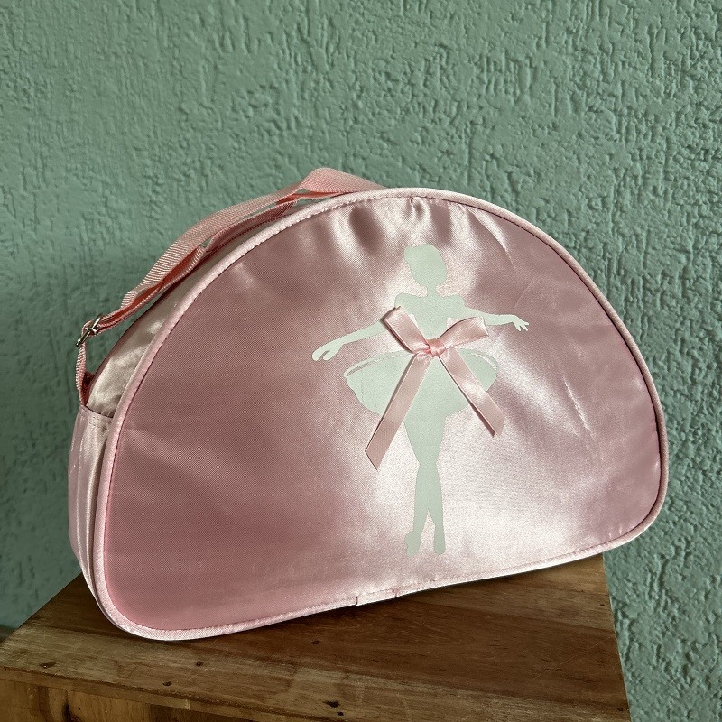 sac d'épaule ballérine en satin rose