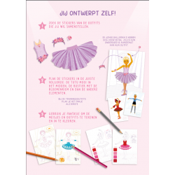 Ballerina fashion studio Deltas 9789044765588 topmodels sticker and coloring book ballet gift