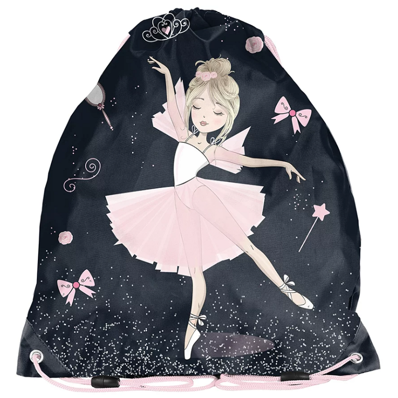 sac à nouer ballerine rose/noir idée cadeau danseuse ballet