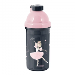 ballerina drinkfles zwart rose met drinktuit voor kinderen meisjes balletgeschenk idee