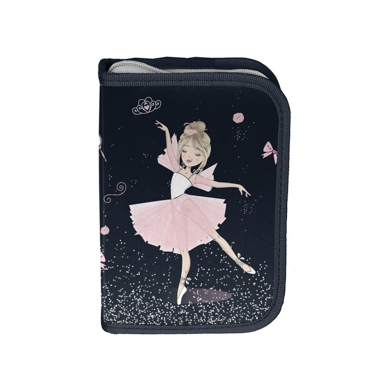 black and pink ballerina pencil case ballet gift idea school