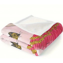 pink ballerina fleece blanket for kids Dance with love 100*150cm