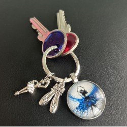 ballerina keychain blue tutu ballet gift idea dancer