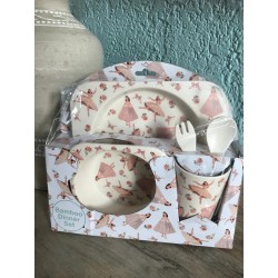 ballerina baby bordjes ontbijtset met bordje beker ballet geschenk eetset servies ballet cadeau idee