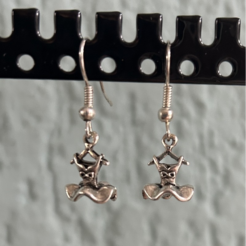 silver ballerina tutu earring ballet gift idea