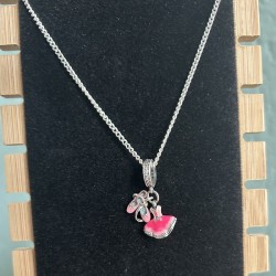 zilveren ballerina ketting met pandora hanger balletschoen tutu