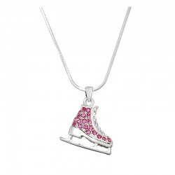 reversible ice skate necklace with rhinestones gift idea ice skater