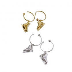 3D Ice Skate Earrings strass gold or silver hoop gift idea ice skater